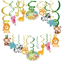 jungle animals wild one party spiral ceiling pvc hanging swirl birthday baby shower party wall decorations party supplies