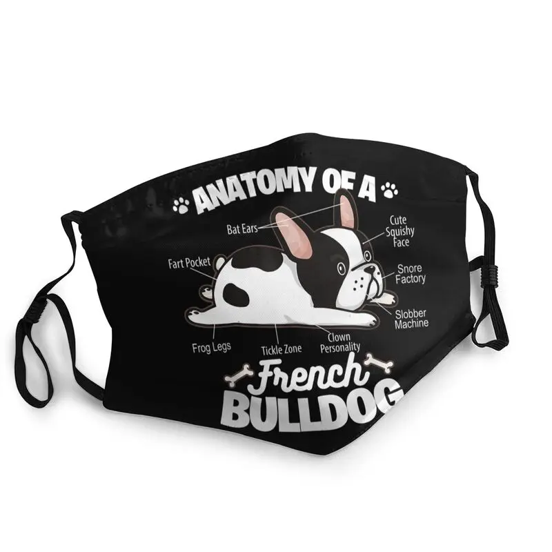 

Anatomy Of A French Bulldog Reusable Men Mouth Face Mask Pet Dog Dustproof Protection Cover Respirator Muffle
