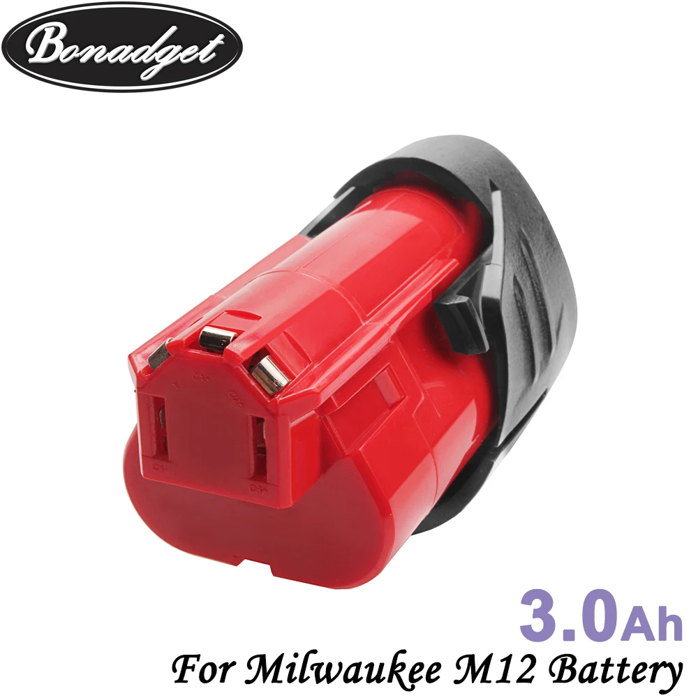 Перезаряжаемый литий ионный аккумулятор Bonadget для Milwaukee M12 12 в 3000