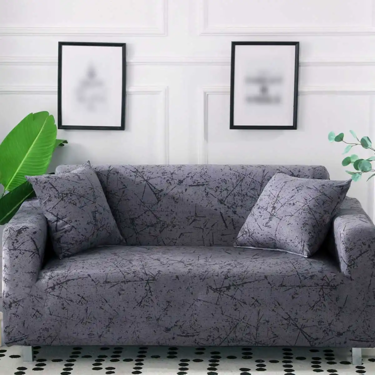 

Чехол геометрический стрейчевый для дивана, эластичный чехол для гостиной, современный пылезащитный чехол на диван, стул, кушетку на 1/2/3 мес...