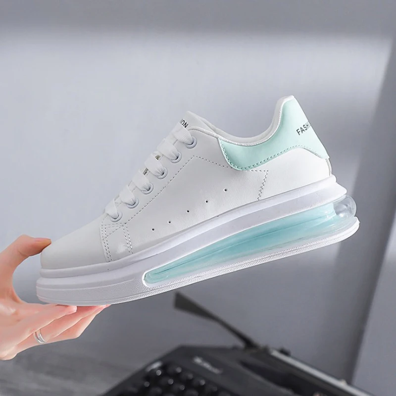 

Women Shoes Fashion PU Women Casual Shoes 2020 Flats Platform Sneakers Autumn High Increasing Breathable air cushion White Shoes