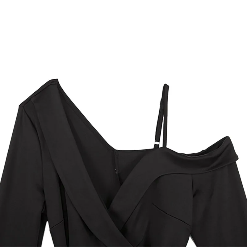 Осенне-зимняя повседневная женская одежда женские вечерние платья черного цвета