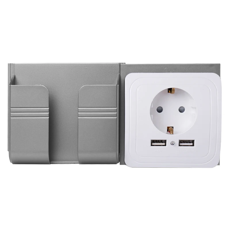 Bcsongben Dual USB Port Wall Charger Adapter Charging 2A EU Plug Socket Power Outlet black white silver | Обустройство дома