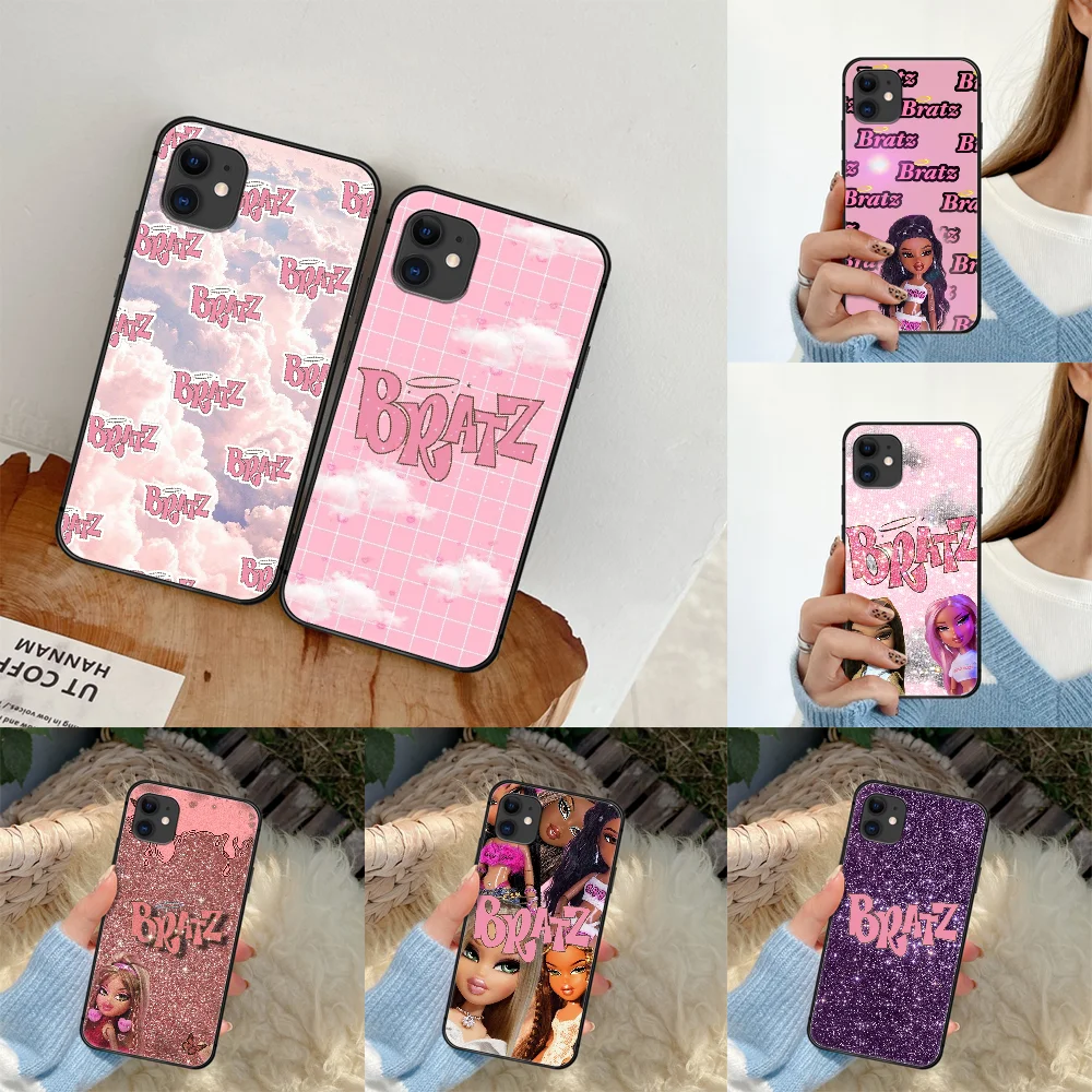 

B-Bratzs Cute Cartoon Doll Girl Phone Case For iPhone 5 5S SE 2020 6 6S 7 8 Plus 11 12 Mini X XS XR Pro Max black Funda Soft