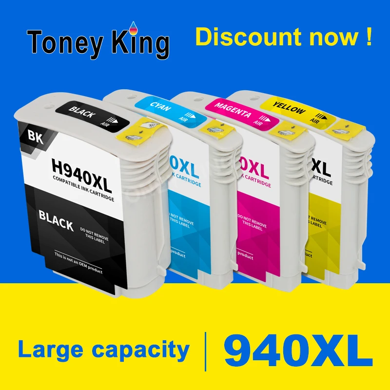Совместимый сменный чернильный картридж Toney King 940XL для HP 940 XL C4906A C4907A C4908A C4909A Officejet