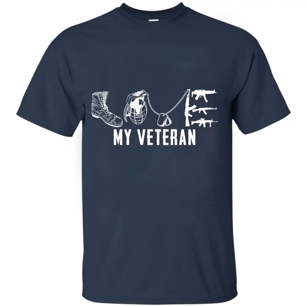 Летняя распродажа 2020 модная футболка с принтом Love My Veteran удобная дышащая