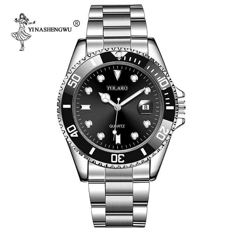 Часы наручные мужские деловые Роскошные s часы с вращающимся корпусом черным