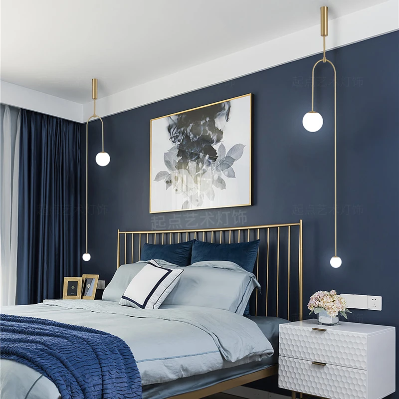 Современный скандинавский кулон светильник Медь Глобус Стекло подвесные