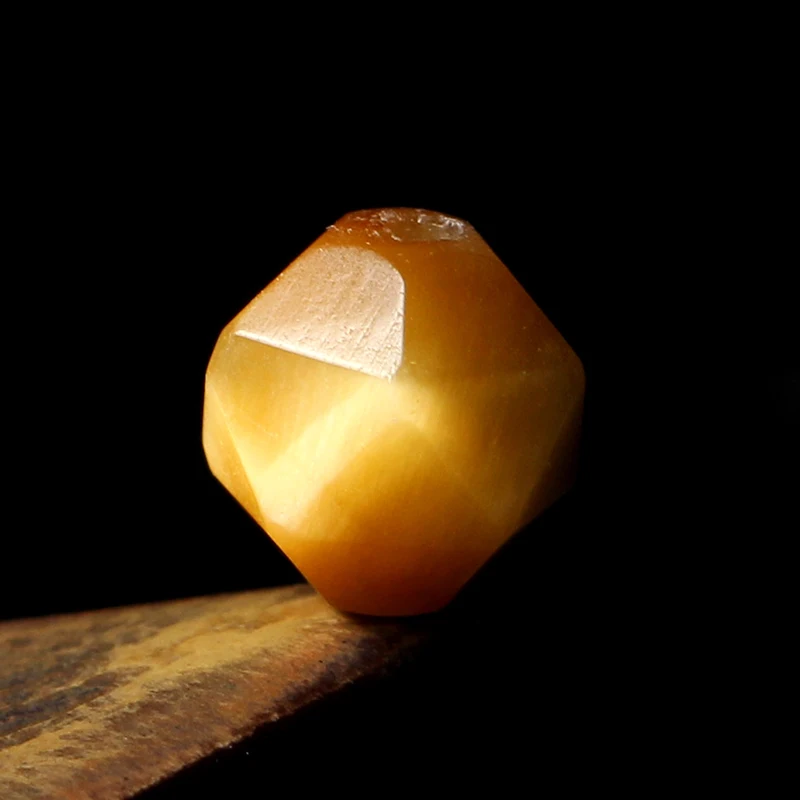 

4A натуральный Золотой тигровый глаз камень орлиный глаз алмазная резка кварцевый кристалл одна бусина DIY для изготовления ювелирных издели...