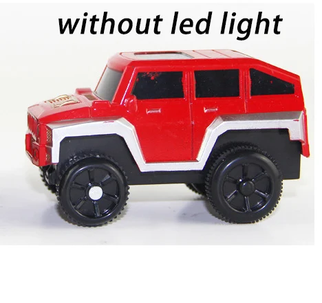 No LED Red Светодиодный автомобиль с 5 мигающими огнями пластиковая гоночная электроника для детей гоночная светится трек DIY Головоломка американские горки Игрушки - Цвет: No LED Red