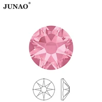 junao 16 cut facet ss10 ss16 ss20 ss30 pink flatback glass rhinestone crystal stones appliques glue on non hotfix strass