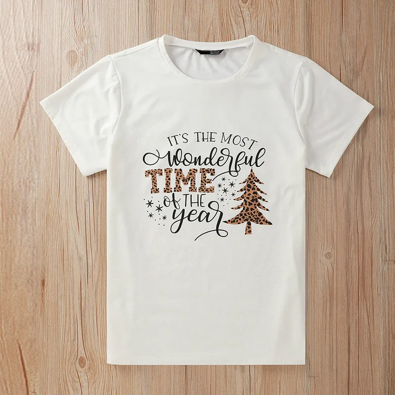 

Fashion Casual Round Neck Christmas Letter Printed Short Sleeve Women Tshirt Christmas Party Shirt Women Drop Shipping