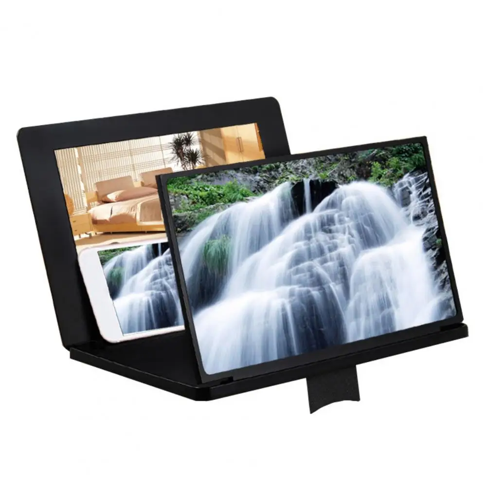 12 inch foldable 3d hd mobile phone enlarger screen magnifier hands free amplifier bracket desktop stand with makeup mirror free global shipping