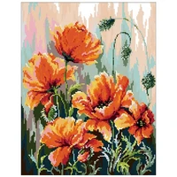 red poppies in the morning light counted cross stitch 11ct 14ct 18ct diy chinese cross stitch kits embroidery needlework set