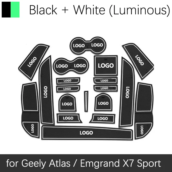 White Luminous Противоскользящие резиновые чашки подушки двери паз коврик для Geely Atlas Geely Emgrand X7 Спорт NL-3 NL3~ аксессуары коврик для телефона - Название цвета: White Luminous