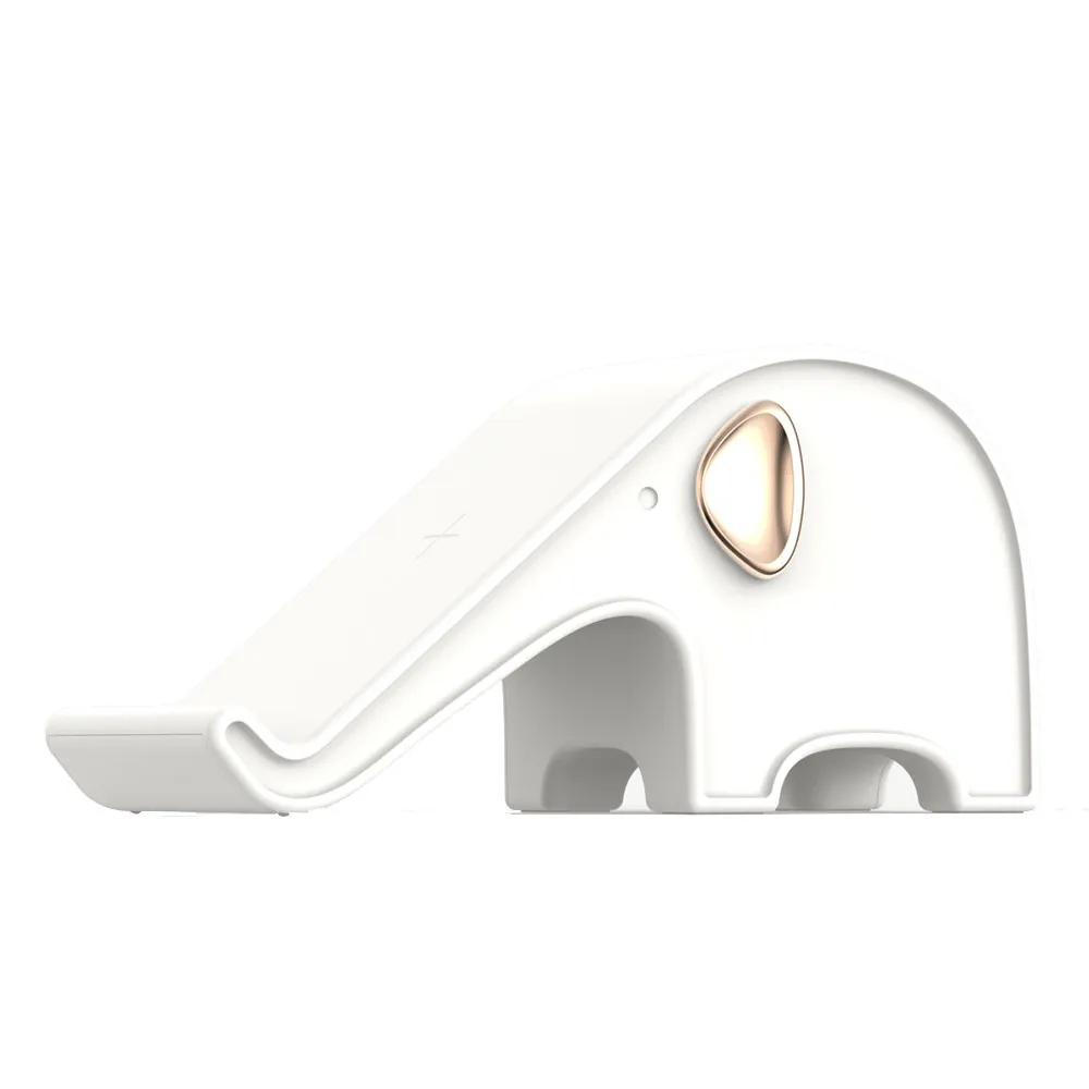New 10W Elephant Shape Wireless Charging 2-Coil Qi charger Pad Stand BLACK and WHITE IY229 | Электроника