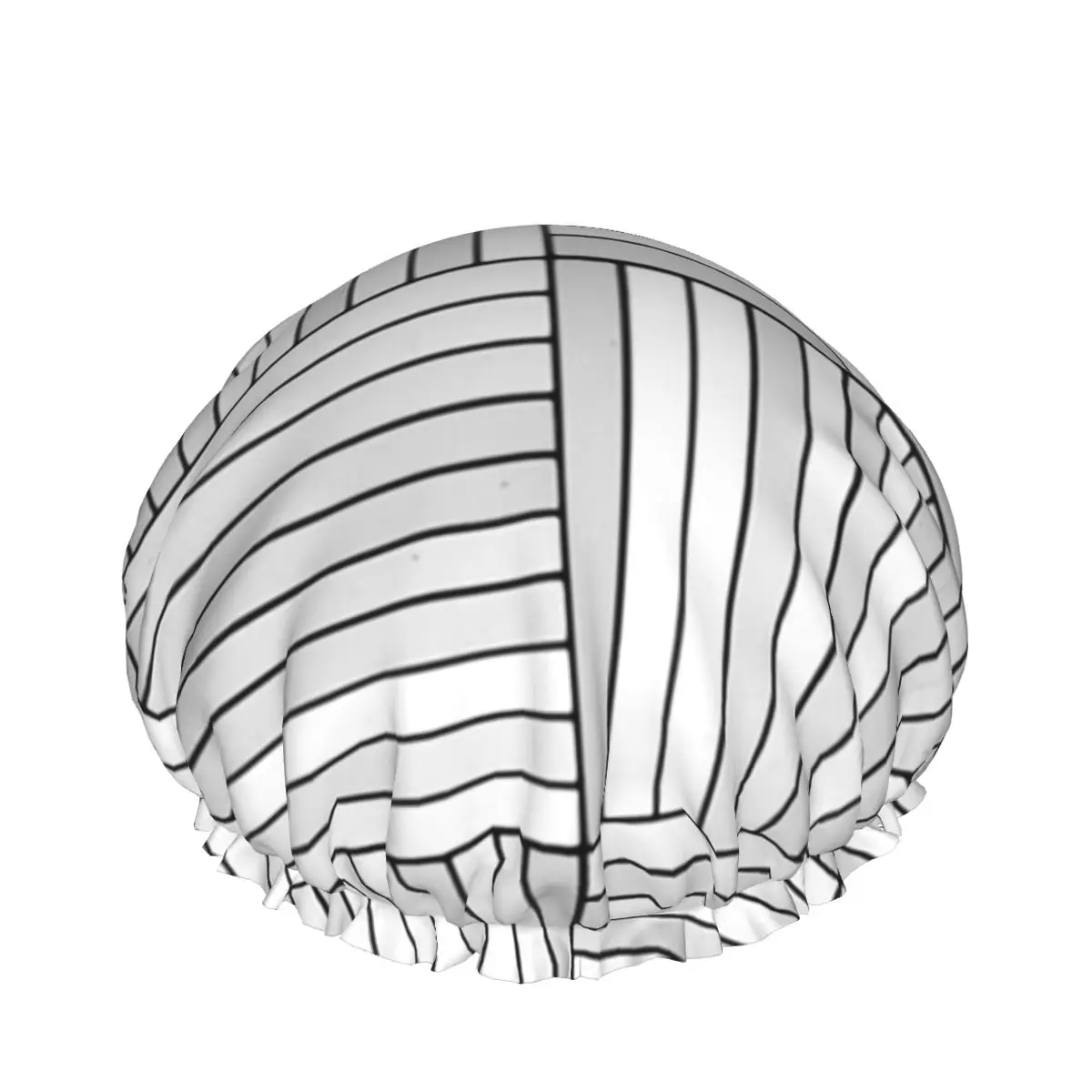 

Minimalist Black White Lines Geometric Pattern Double waterproof shower caps Customized shower cap hair care drying accessories