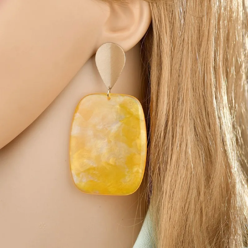 Южнокорейские серьги модные большие из смолы с длинной текстурой в виде звезды