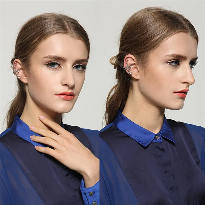 Кольцо из серебра 925 пробы с зажимом для ушей без аллергии | Украшения и