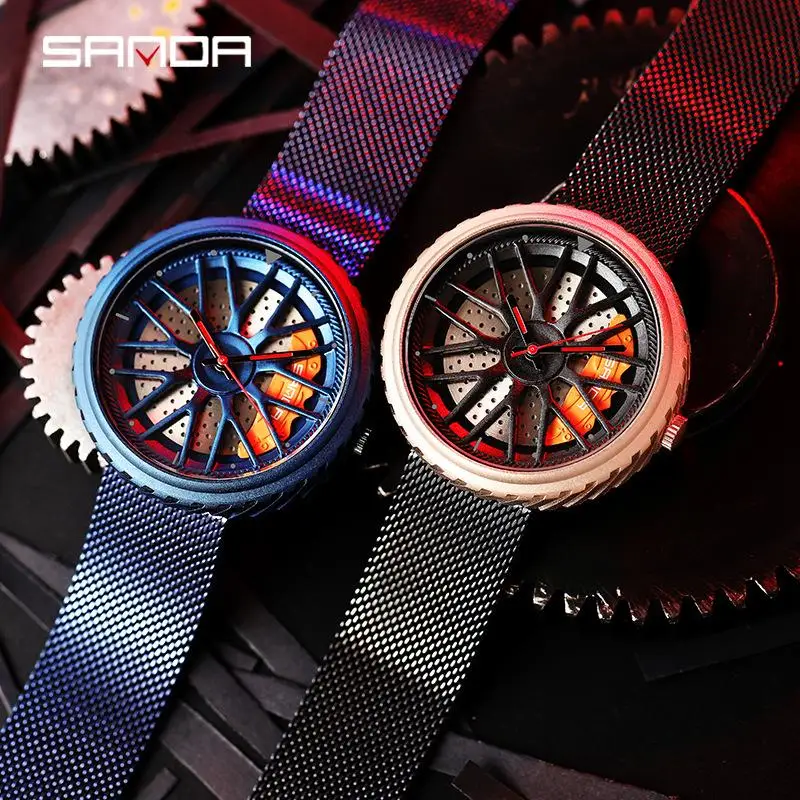 Часы наручные Sanda Мужские кварцевые брендовые креативные модные трендовые
