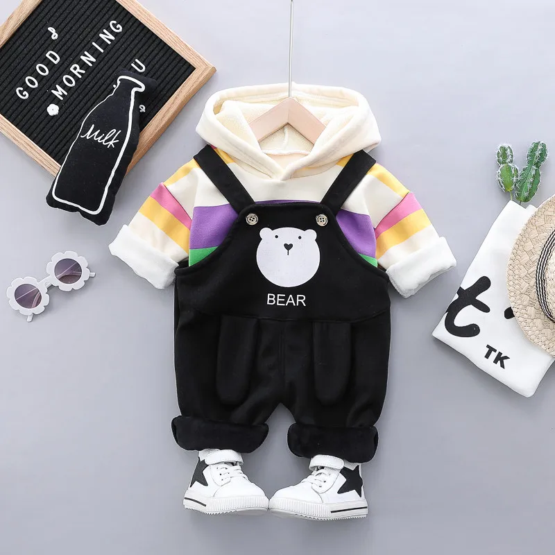 Осенне-зимняя одежда для маленьких мальчиков и девочек детская хлопковая