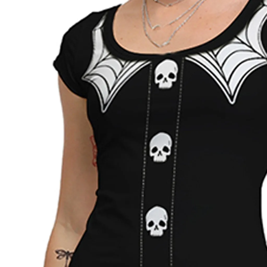 Женское короткое винтажное платье с круглым вырезом и коротким рукавом |