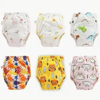 4pclot baby cotton training pants panties waterproof cloth diapers reusable toolder nappies diaper baby underwear
