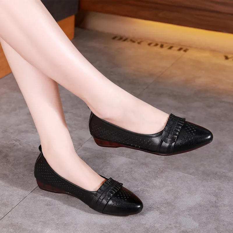 GKTINOO/дышащие летние туфли из натуральной кожи Женская обувь 2021 года на низком