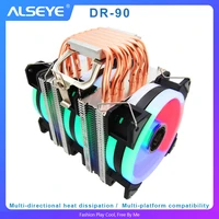ALSEYE DR-90 CPU Cooler Heat pipes with RGB Fan 4pin PWM 90mm CPU Fan for Computer LGA775 115x 1366 2011 1200 AM2 AM3 AM4