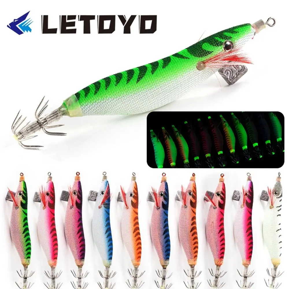 

2021 Lead Sinker Lifelike Jigs Octopus Bait Squid Hook Fishing Tackle Wood Shrimp Lures