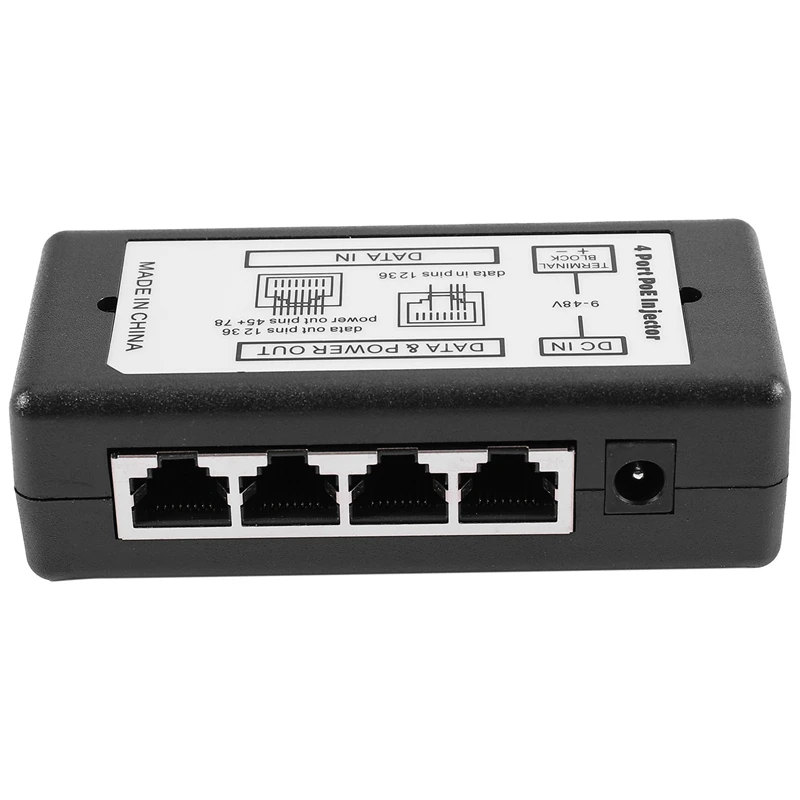 

4 Порты и разъёмы Poe Инжектор Poe Мощность адаптера Ethernet блок питания Мощность питания Pin 4,5(+)/7,8(-) Вход Dc12V-Dc48V для Ip Камера