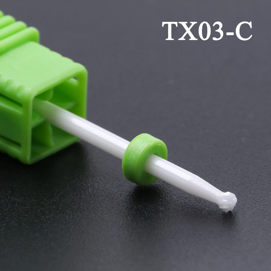 TX03-C 1 шт. керамический s фреза маленький шариковый сверло для ногтей керамические заусенцы для маникюра мертвой кожи инструменты для маникюра BETX01-14 - Цвет: TX03-C