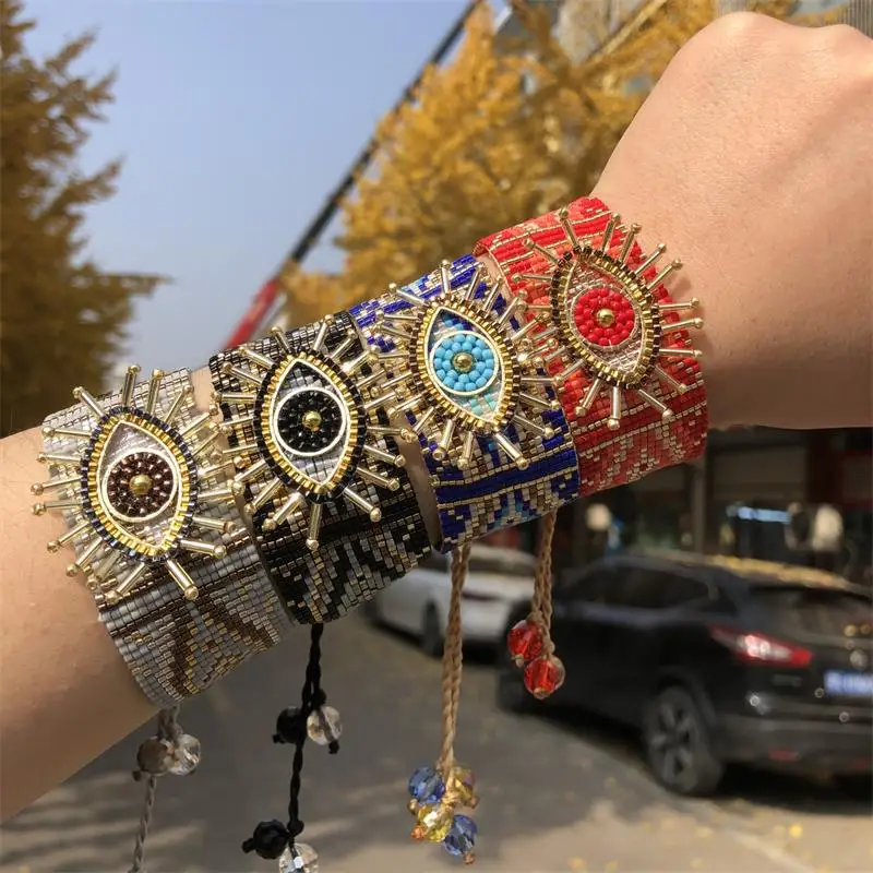 

ZHONGVI Evil Eye Bracelet For Best Friend Trendy Miyuki Jewelry Lucky Pulseras Mujer Moda Unique Bracelets For Women Wholesale