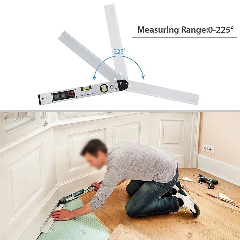 

400mm Digital Angle Ruler Aluminium Alloy Electronic Measuring Accessory