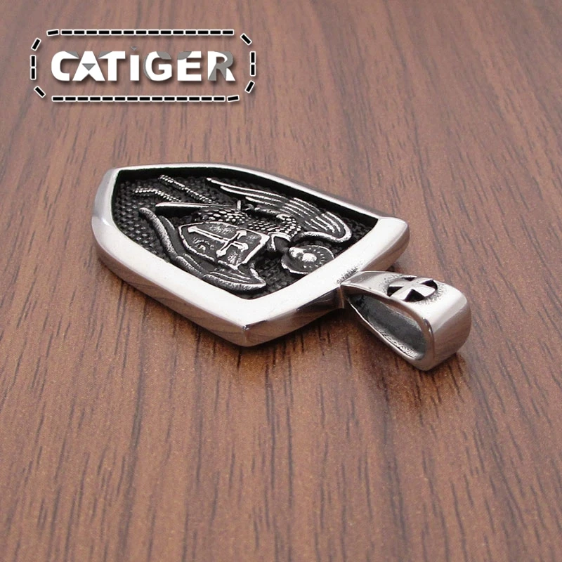 Прямая поставка серебристая Подвеска из нержавеющей стали в стиле панк Archangel