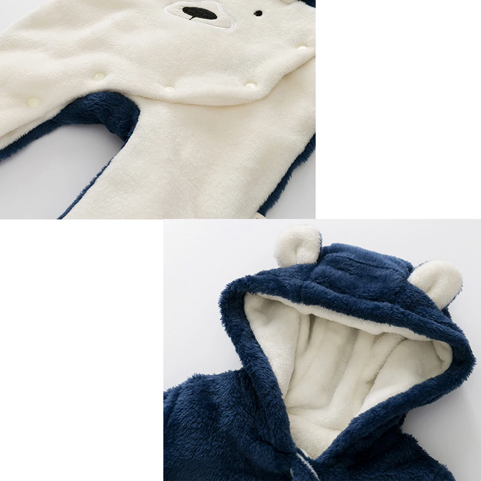 Одежда для новорожденных детские комбинезоны с медвежонком девочек зимний