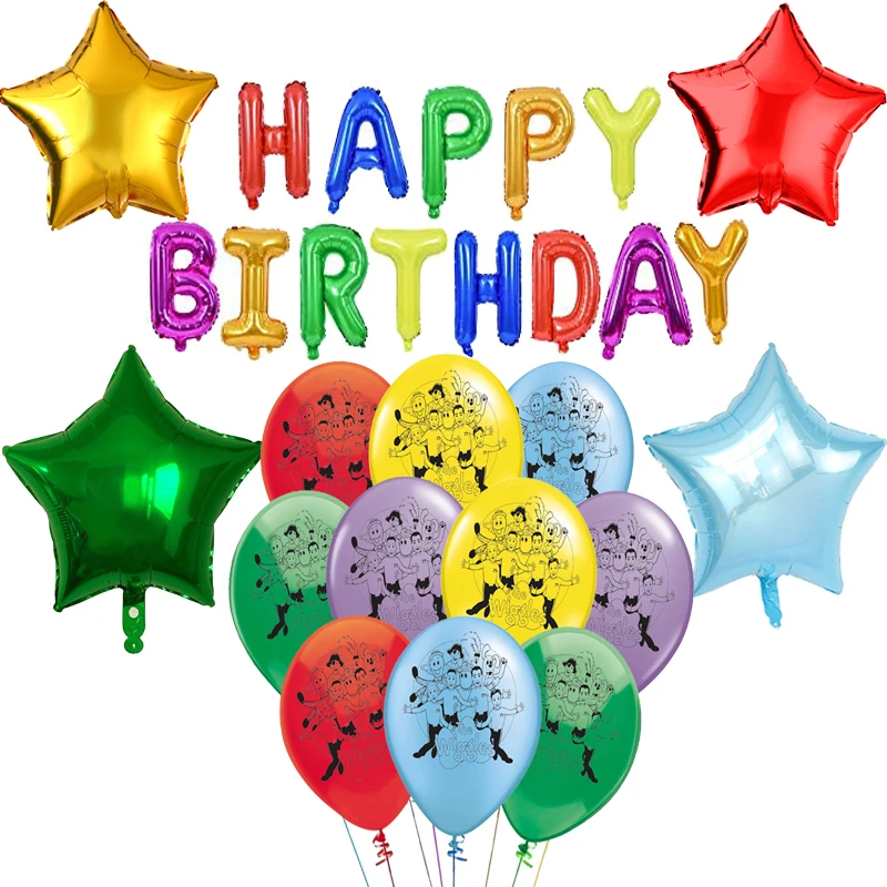 1set The Wiggle Latex Balloons Home Family Dog Funny Music Wiggles Ballons Boy Girl Happy Birthday Party Decoration Kids Toy - купить по