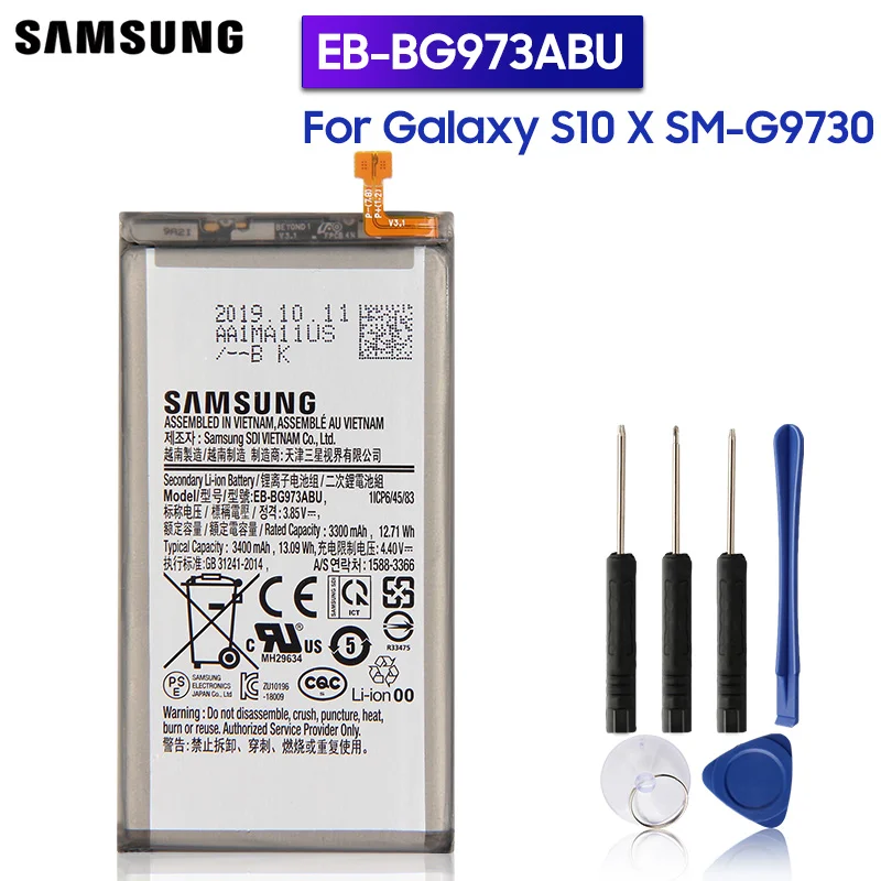 

Samsung Original Replacement Battery EB-BG973ABU EB-BG973ABE For Samsung Galaxy S10 X SM-G9730 S10 Authentic Battery 3400mAh