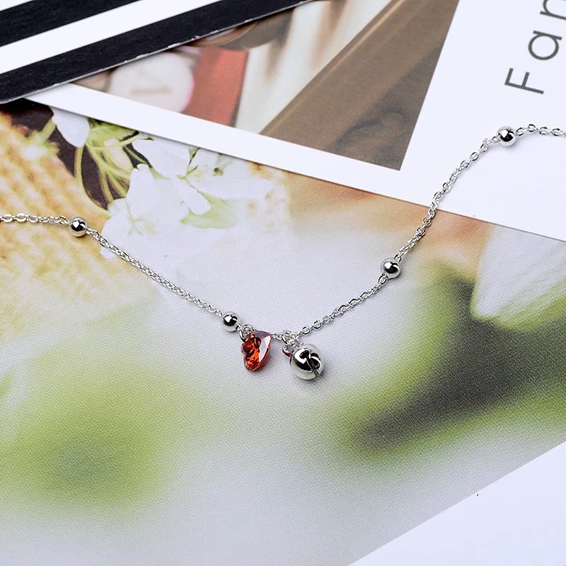 LicLiz новинка Стерлинговое Серебро 925 пробы красное сердце циркон кристалл