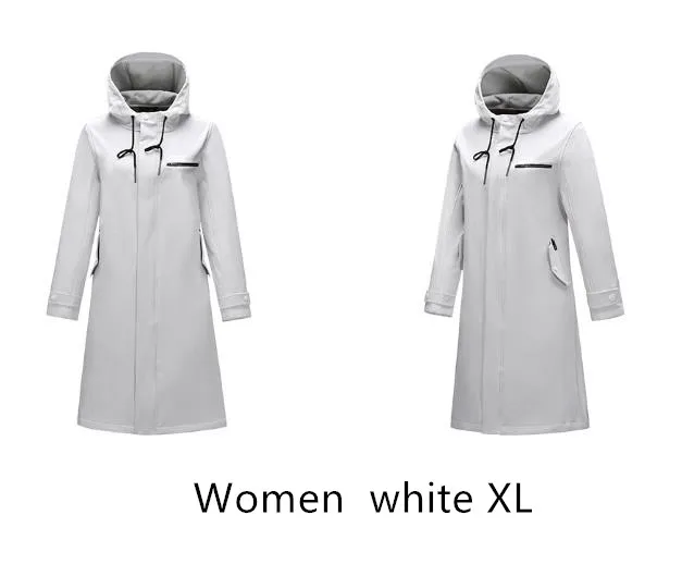 Women white XL Xiaomi PELLIOT осенне-зимнее деловое мужское Женское пальто, повседневное однотонное тонкое пальто, ветрозащитный длинный плащ, теплый мягкий уличная одежда - Цвет: Women white XL