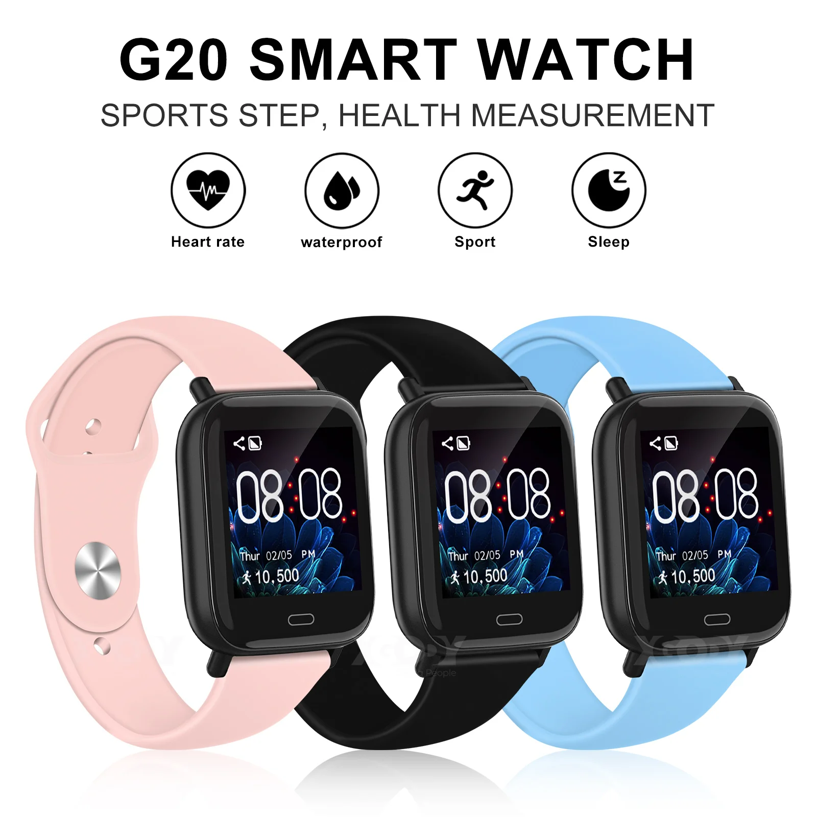 Xgody G20 Smart Wristband Sports Fitness Bracelet Blood Pressure Measurement Watches Pedometer Smartband Watch | Электроника
