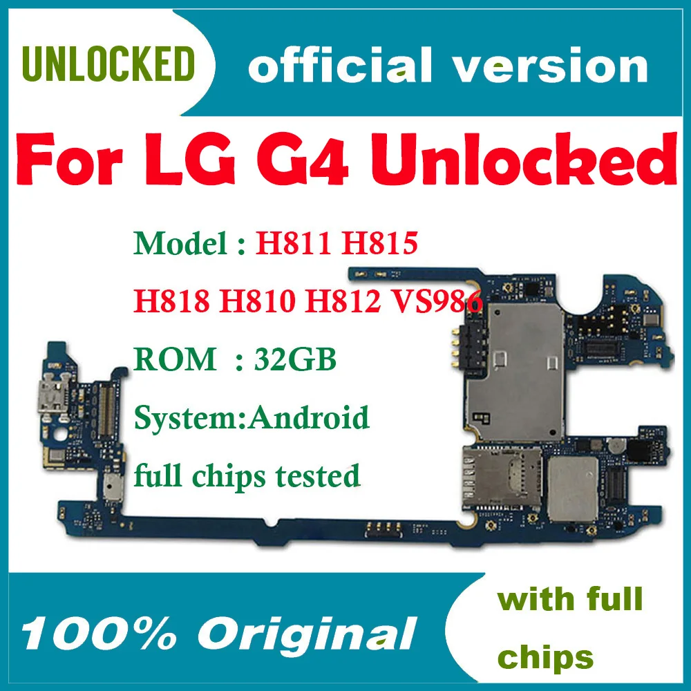 Полная Логическая плата для LG G4 H815 материнская 32 ГБ оригинальная