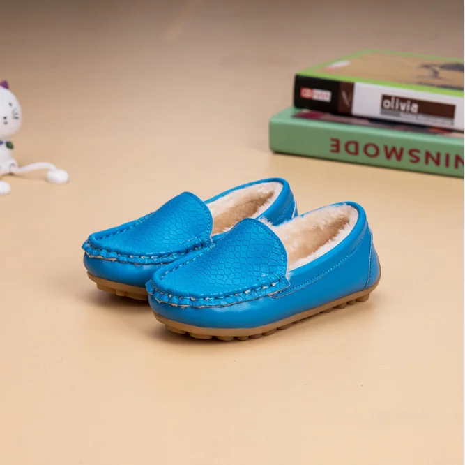 Туфли детские из ПУ кожи мягкие удобные лоферы без застежки повседневная обувь с