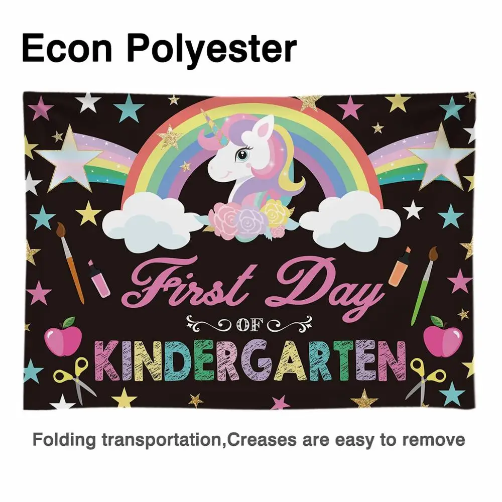 Фон Allenjoy для фотосъемки в детском саду Радужный фон доска мел рисование пони