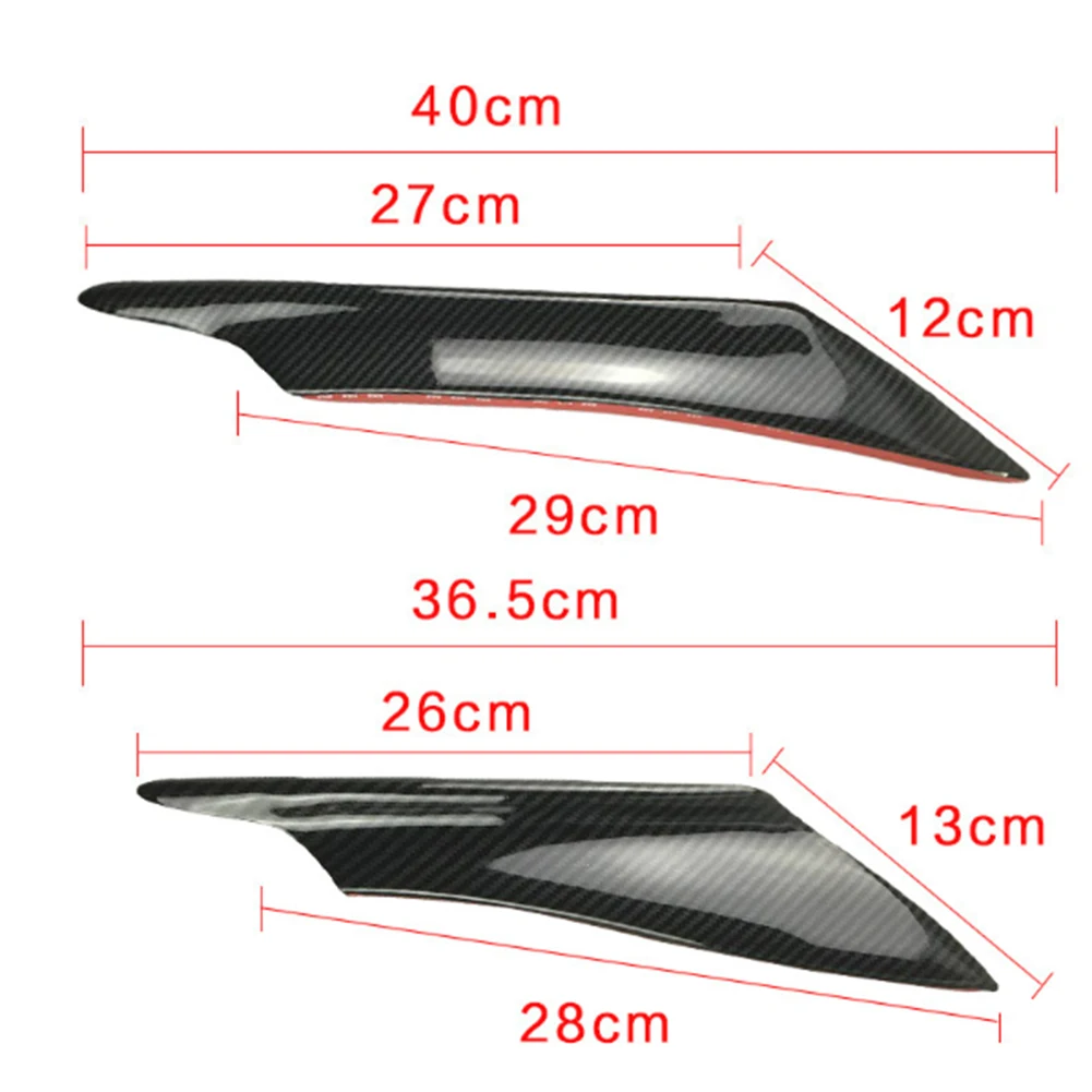 

4PCS Universal Air Knife Car Surround PP Front Bumper Spoiler Lip Splitter Kits Trim Cover Canards Mounting Hardware Accessories