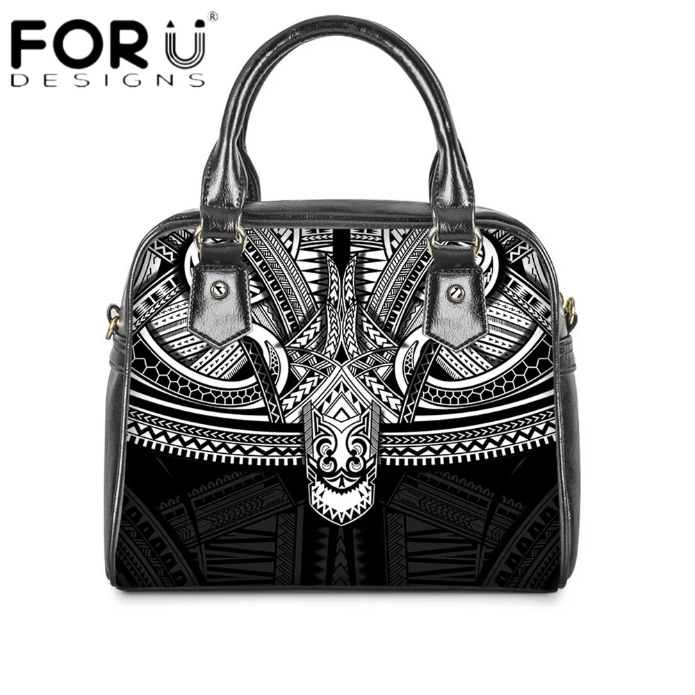 

FORUDESIGNS Luxury Brand Design Women Top-handle Bag Traditional Polynesian Tribe Pattern Print Ladies Messenger Sac Femme