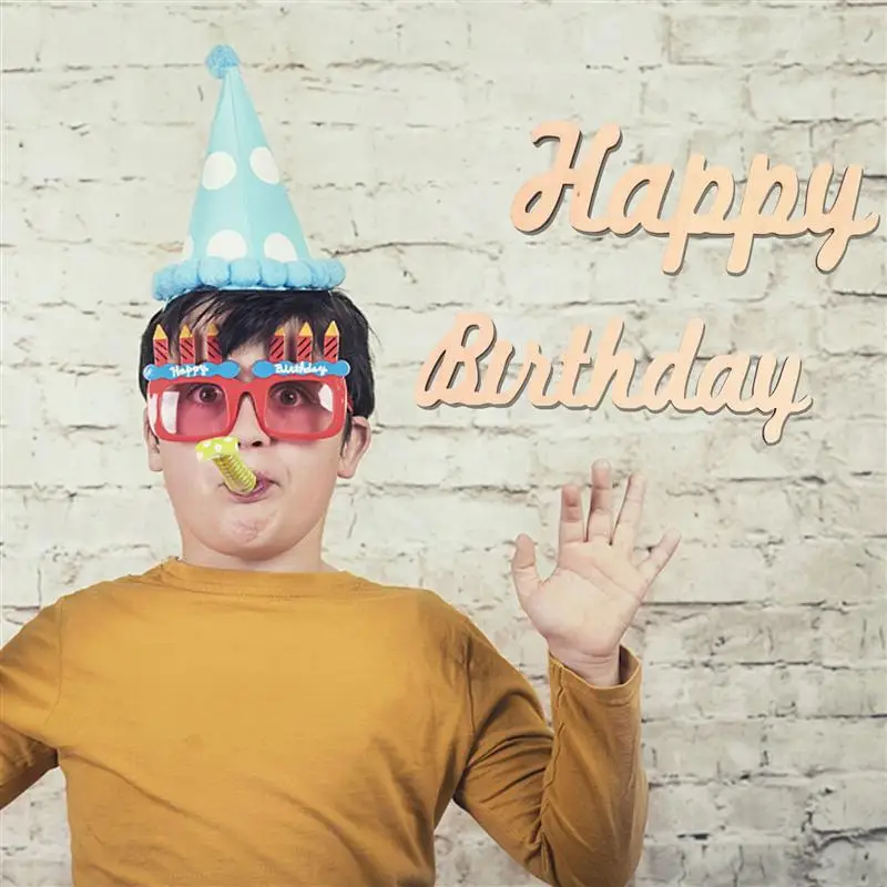 

1 Pc Wooden Birthday Wall Sticker Photo Prop Party Wall Decor