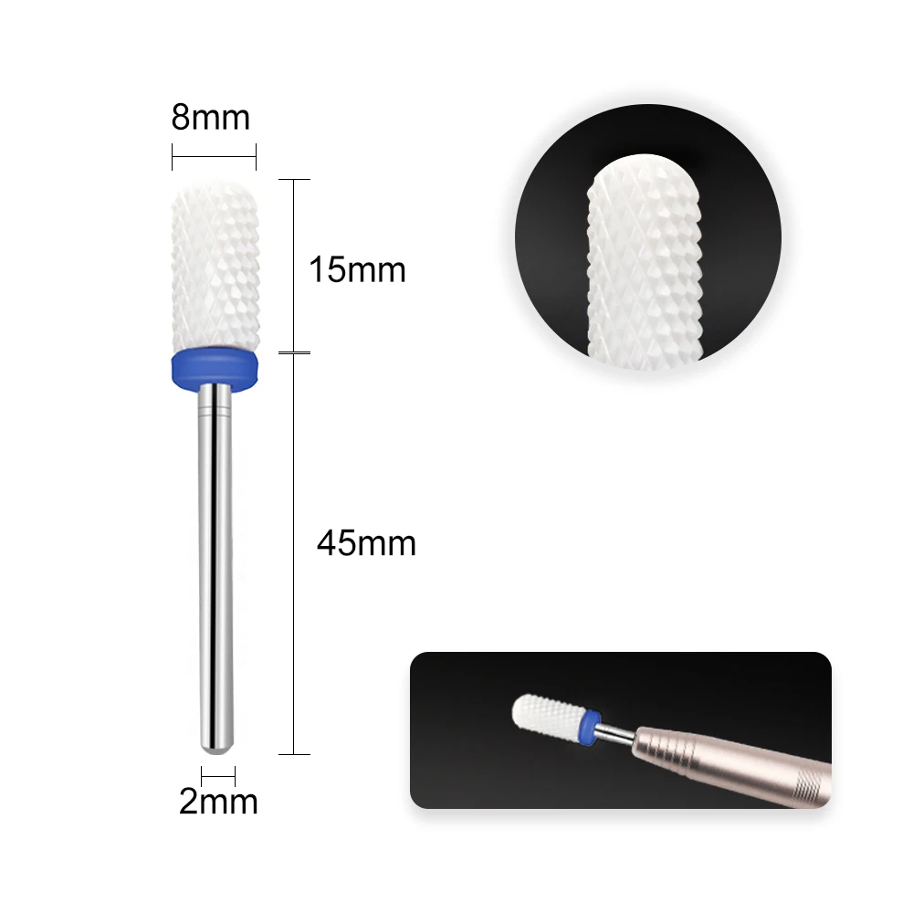 LKE Nail Drill Ceramics Bits Set Used For Cuticle Clean Polishing Grind Remove The Gel Grinding 7 Different Manicure Tools | Красота и