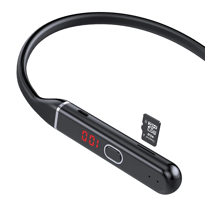 Беспроводная Спортивная Bluetooth-гарнитура со светодиодным дисплеем TF-карта EQ