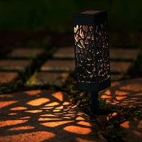 solar lawn light decoration garden hollow lamp outdoor pathway waterproof led
